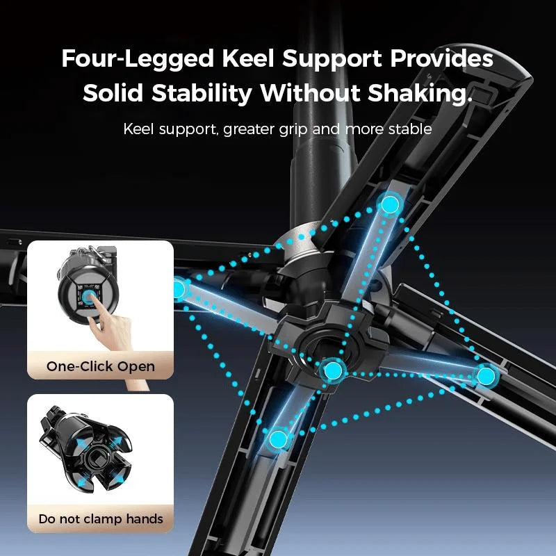 Magnetic Selfie Stick 360 Rotation Bluetooth Selfie Holder Portable Telescopic Magnetic Mobile Tripod Stand For Live Streaming