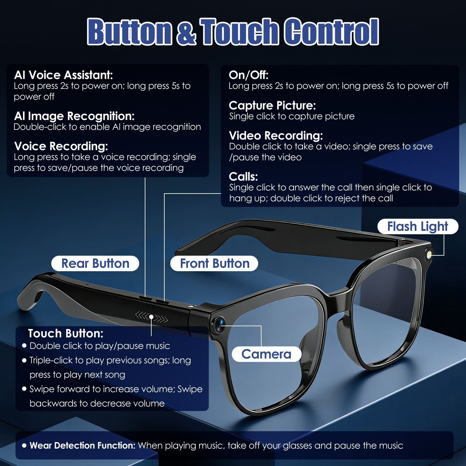 AI Smart Glasses with Camera and Audio 8MP HD1080P Real Time Translation 139 Languages Voice Assistant AI Photo Recognition Music Playback & Hands-Free Calling for Travel Meeting Vlog