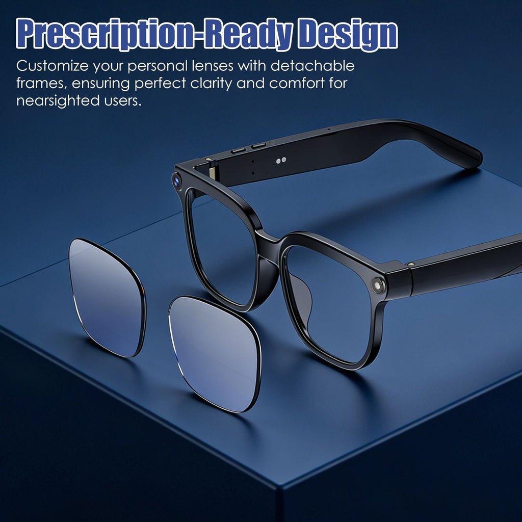 AI Smart Glasses with Camera and Audio 8MP HD1080P Real Time Translation 139 Languages Voice Assistant AI Photo Recognition Music Playback & Hands-Free Calling for Travel Meeting Vlog