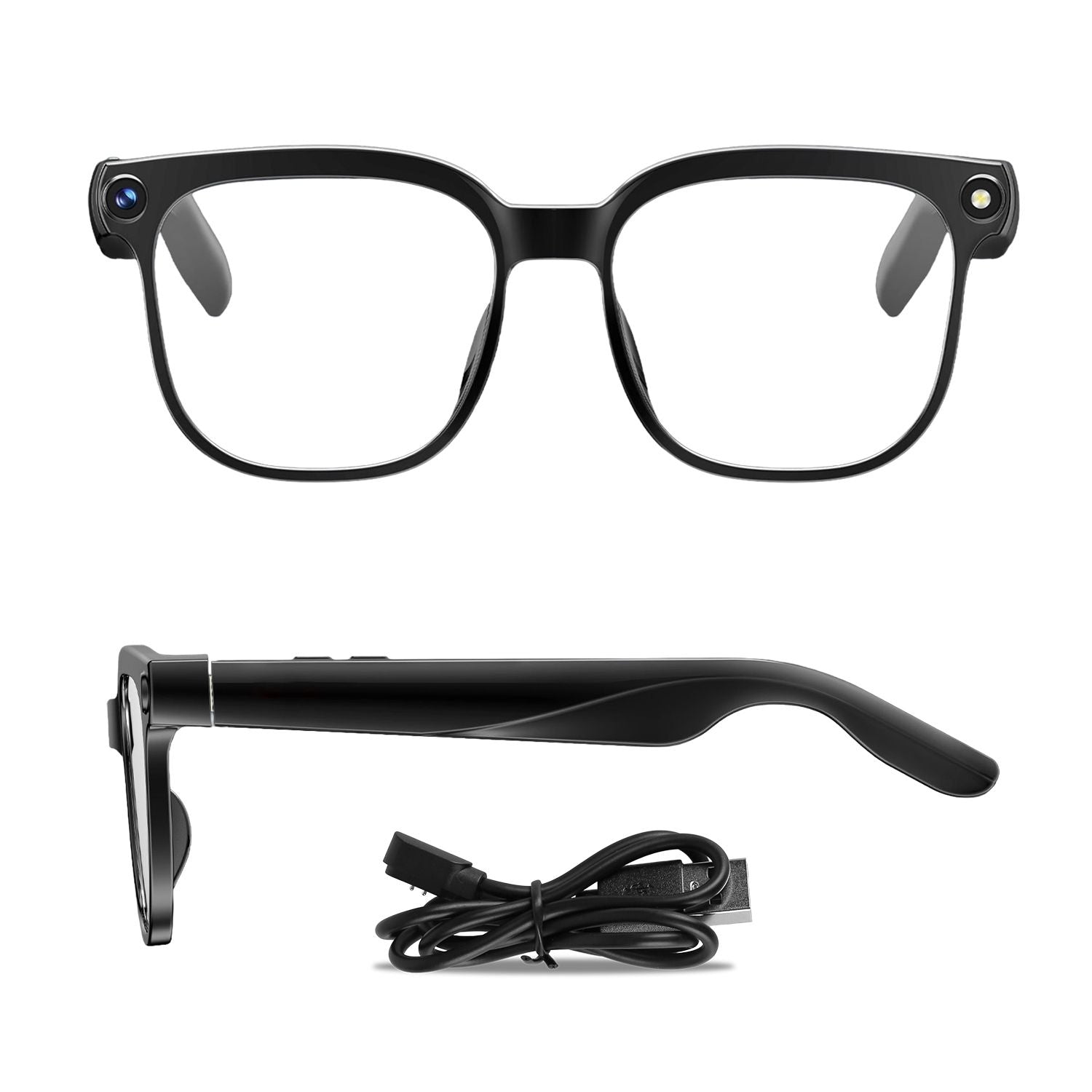 AI Smart Glasses with Camera and Audio 8MP HD1080P Real Time Translation 139 Languages Voice Assistant AI Photo Recognition Music Playback & Hands-Free Calling for Travel Meeting Vlog