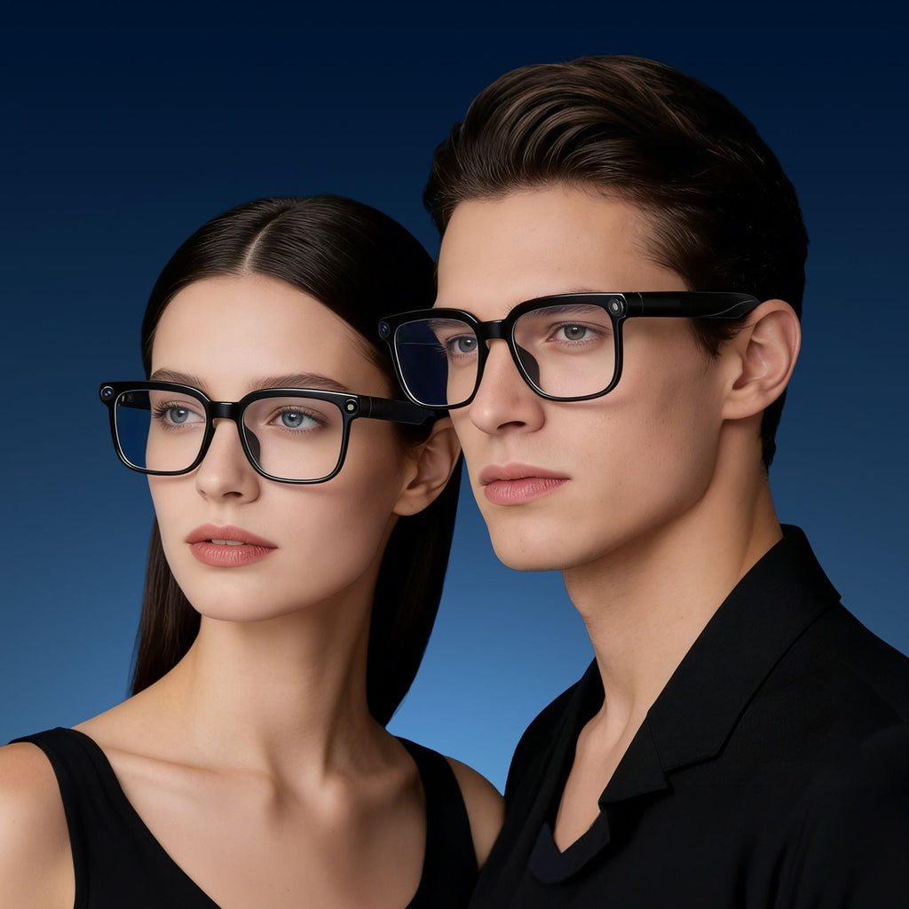 AI Smart Glasses with Camera and Audio 8MP HD1080P Real Time Translation 139 Languages Voice Assistant AI Photo Recognition Music Playback & Hands-Free Calling for Travel Meeting Vlog
